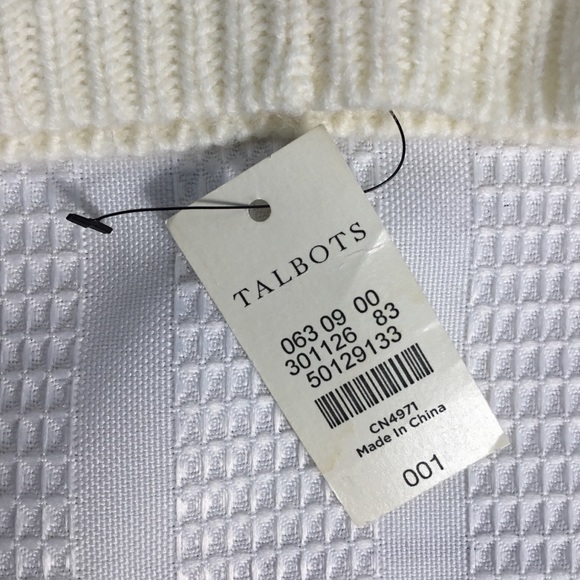 NWT Talbots Cable Knit Ivory Scarf with Faux Fur.‎ - Picture 8 of 10